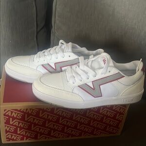 Vans White and Red Athletic Shoes